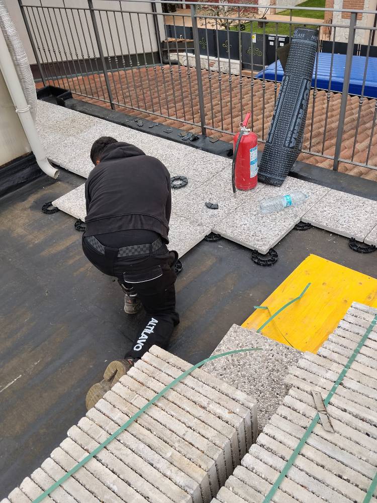 Terrazzo — durante i lavori
